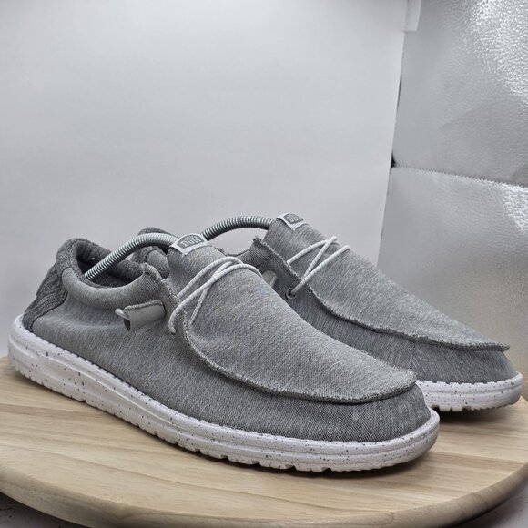 Men's Size 13 - Hey Dude Wally Sport Knit Shoes Grey Slip On Casual Stretch - Picture 4 of 8